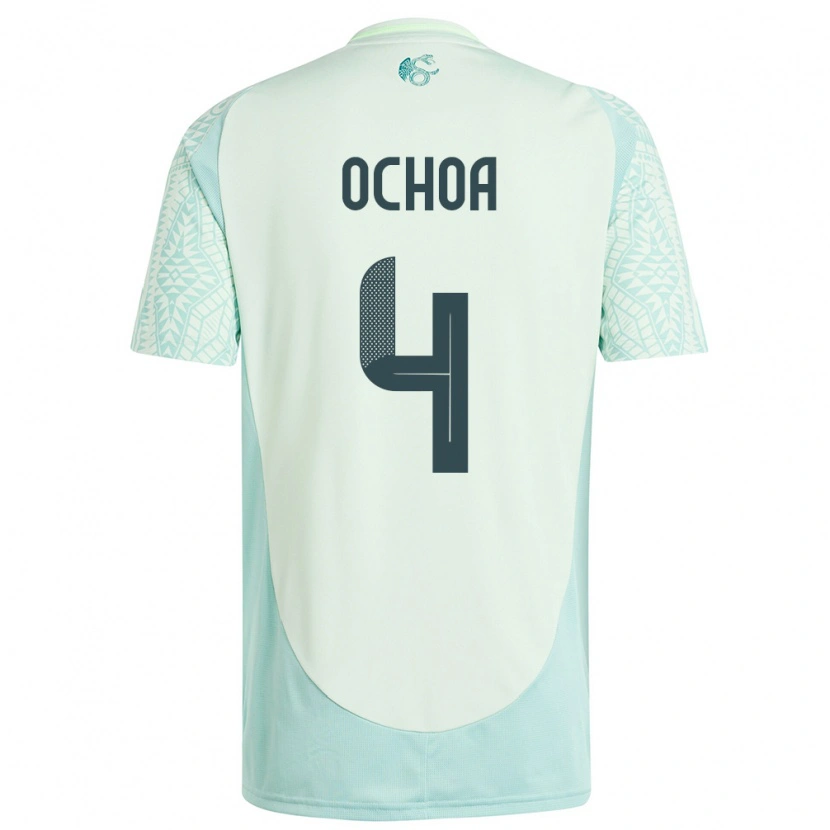 Danxen Kinder Mexiko Diego Ochoa #4 Leinengrün Auswärtstrikot Trikot 24-26 T-Shirt Schweiz