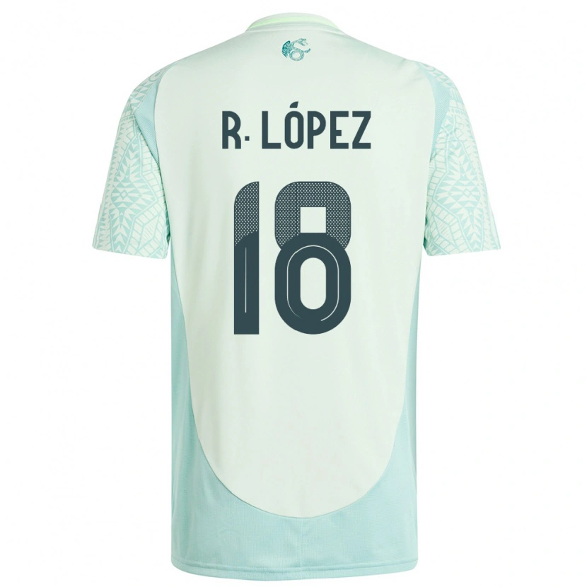 Danxen Kinder Mexiko Rodrigo López #18 Leinengrün Auswärtstrikot Trikot 24-26 T-Shirt Schweiz