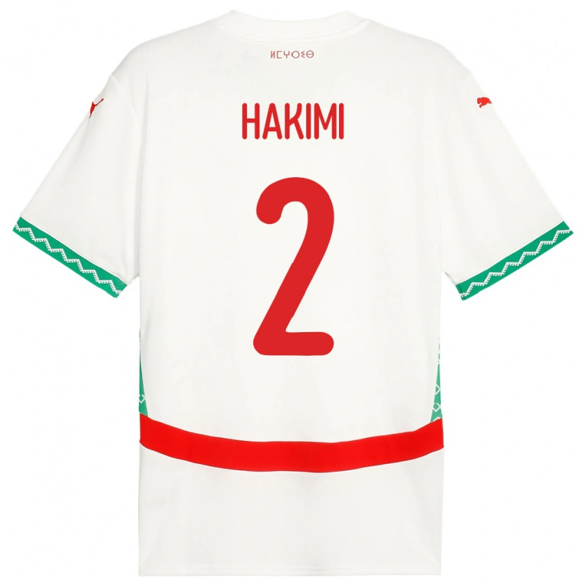 Danxen Kinder Marokko Achraf Hakimi #2 Weiß Auswärtstrikot Trikot 24-26 T-Shirt Schweiz