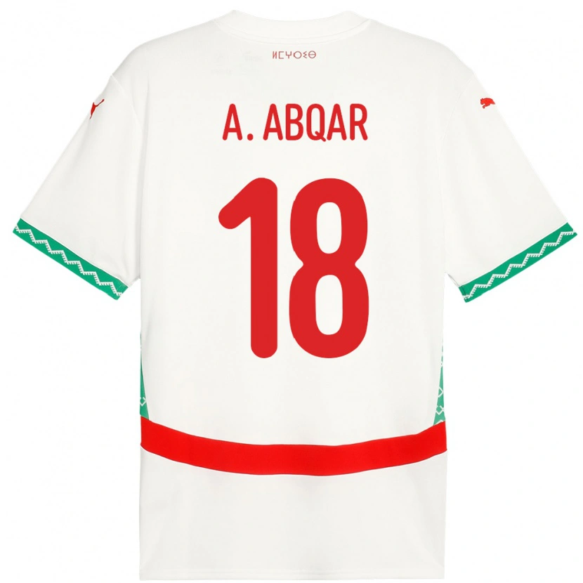 Danxen Kinder Marokko Abdel Abqar #18 Weiß Auswärtstrikot Trikot 24-26 T-Shirt Schweiz