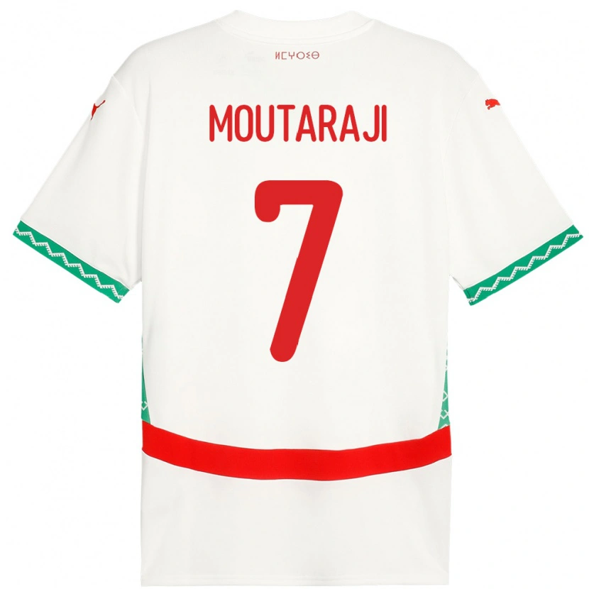 Danxen Kinder Marokko Ismail Moutaraji #7 Weiß Auswärtstrikot Trikot 24-26 T-Shirt Schweiz