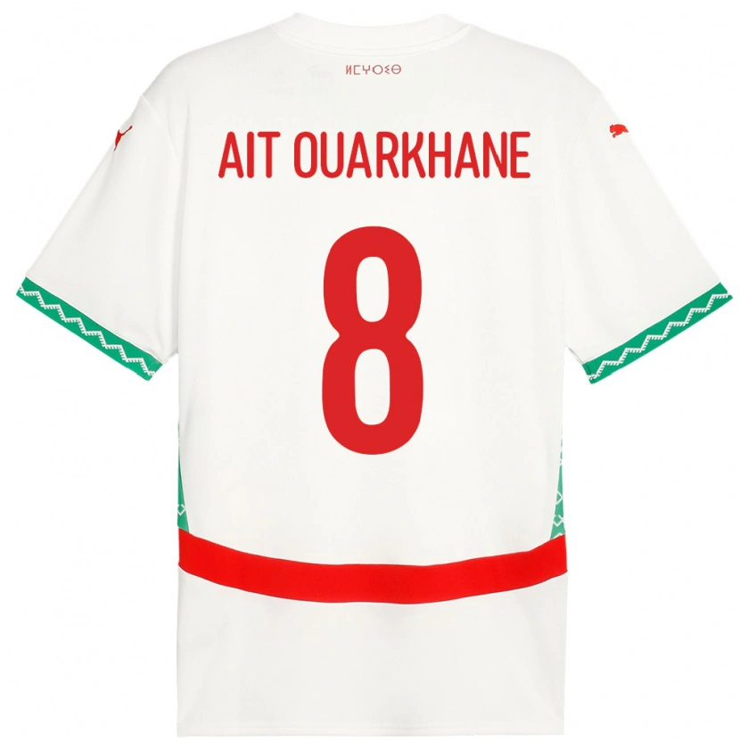 Danxen Kinder Marokko Khalid Aït Ouarkhane #8 Weiß Auswärtstrikot Trikot 24-26 T-Shirt Schweiz