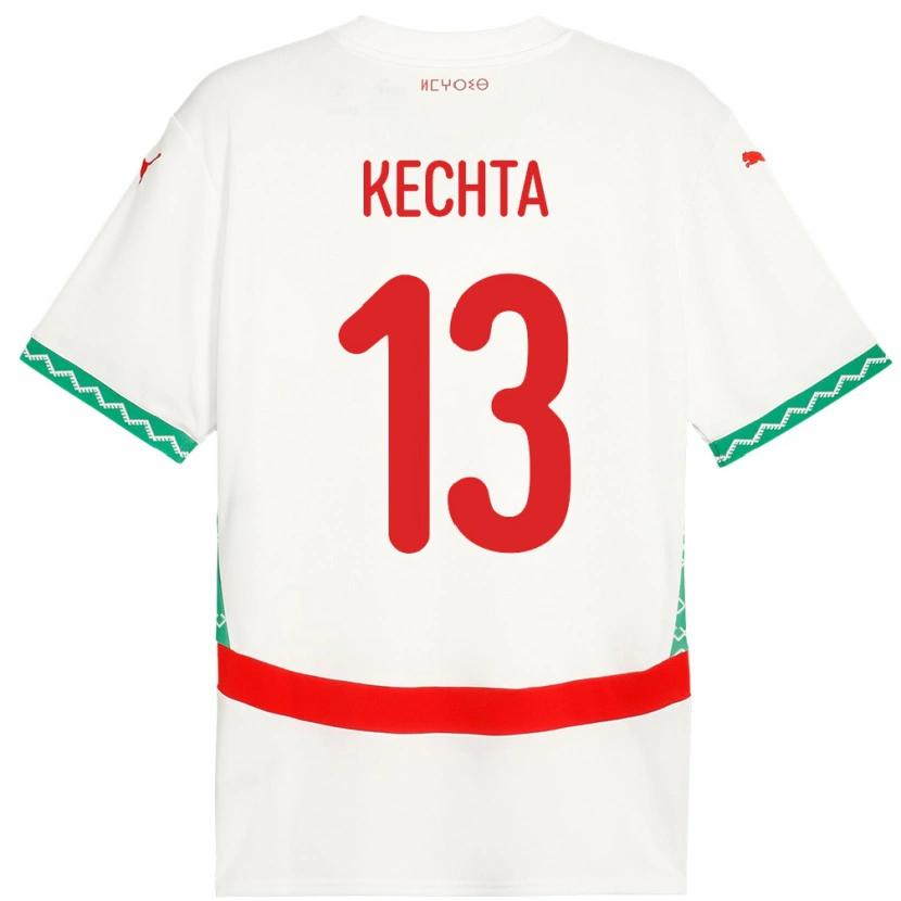 Danxen Kinder Marokko Yassine Kechta #13 Weiß Auswärtstrikot Trikot 24-26 T-Shirt Schweiz