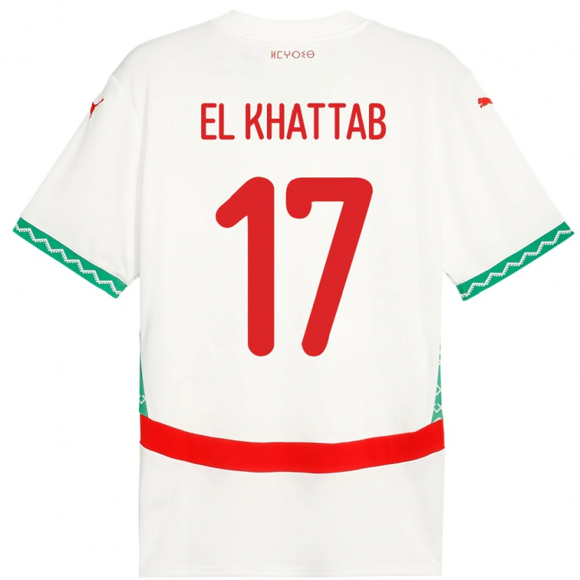 Danxen Kinder Marokko Omar El Khattab #17 Weiß Auswärtstrikot Trikot 24-26 T-Shirt Schweiz