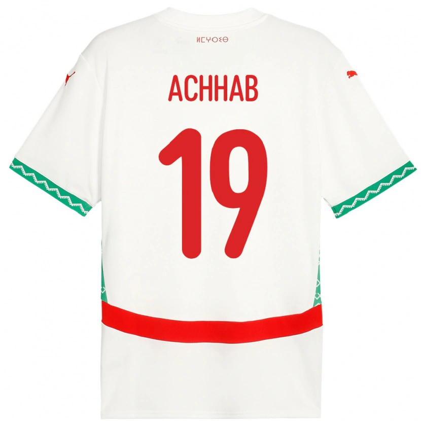Danxen Kinder Marokko Abdeslam Achhab #19 Weiß Auswärtstrikot Trikot 24-26 T-Shirt Schweiz