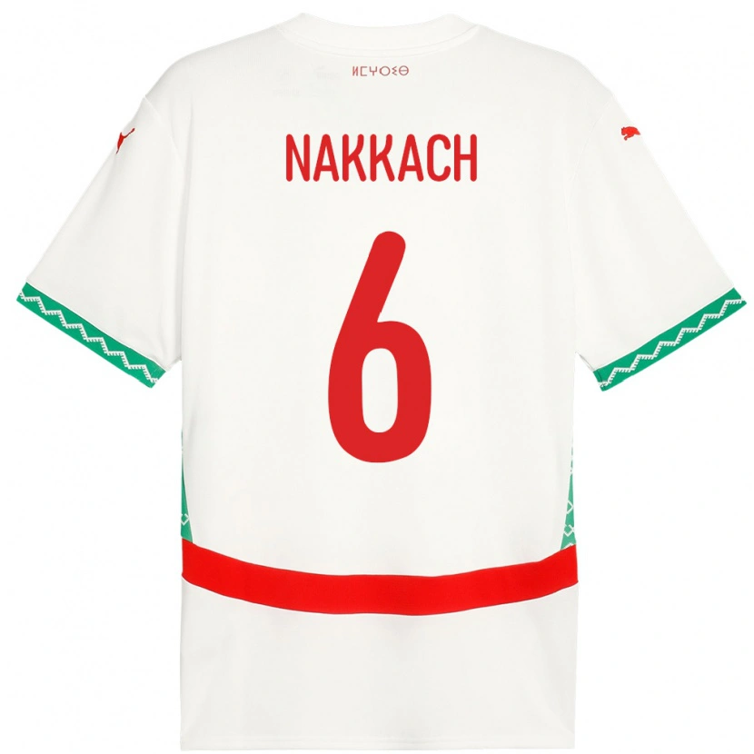 Danxen Kinder Marokko Elodie Nakkach #6 Weiß Auswärtstrikot Trikot 24-26 T-Shirt Schweiz