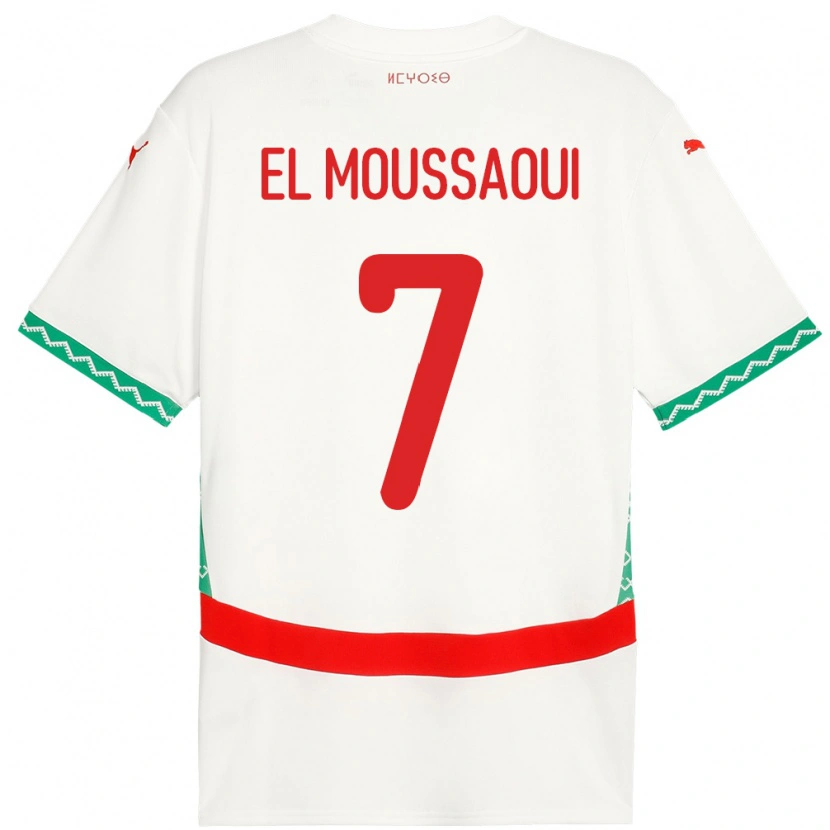 Danxen Kinder Marokko Hamza El Moussaoui #7 Weiß Auswärtstrikot Trikot 24-26 T-Shirt Schweiz