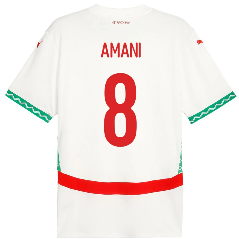 Danxen Kinder Marokko Salma Amani #8 Weiß Auswärtstrikot Trikot 24-26 T-Shirt Schweiz