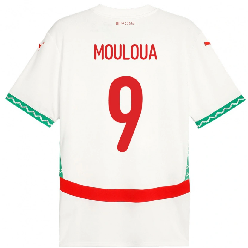 Danxen Kinder Marokko Ayoub Mouloua #9 Weiß Auswärtstrikot Trikot 24-26 T-Shirt Schweiz