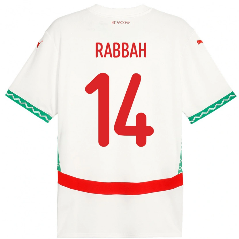 Danxen Kinder Marokko Aziza Rabbah #14 Weiß Auswärtstrikot Trikot 24-26 T-Shirt Schweiz