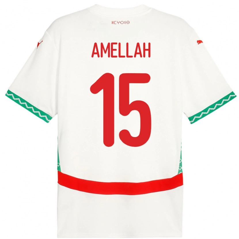 Danxen Kinder Marokko Selim Amellah #15 Weiß Auswärtstrikot Trikot 24-26 T-Shirt Schweiz