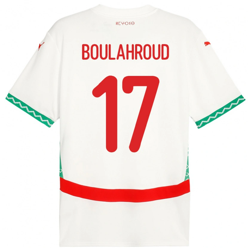 Danxen Kinder Marokko Charaf Eddine Boulahroud #17 Weiß Auswärtstrikot Trikot 24-26 T-Shirt Schweiz