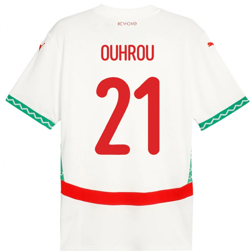 Danxen Kinder Marokko Marouane Ouhrou #21 Weiß Auswärtstrikot Trikot 24-26 T-Shirt Schweiz