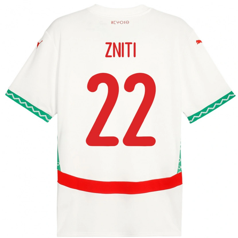 Danxen Kinder Marokko Anas Zniti #22 Weiß Auswärtstrikot Trikot 24-26 T-Shirt Schweiz