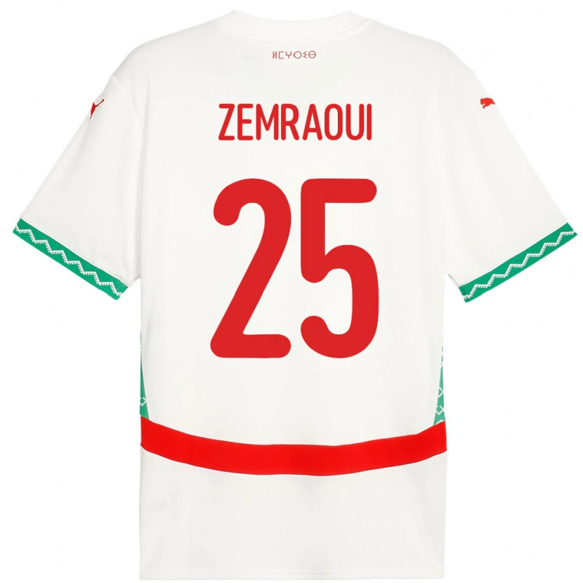 Danxen Kinder Marokko Oussama Zemraoui #25 Weiß Auswärtstrikot Trikot 24-26 T-Shirt Schweiz