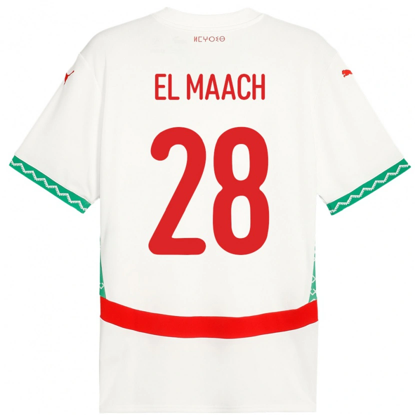 Danxen Kinder Marokko Fouad El Maach #28 Weiß Auswärtstrikot Trikot 24-26 T-Shirt Schweiz
