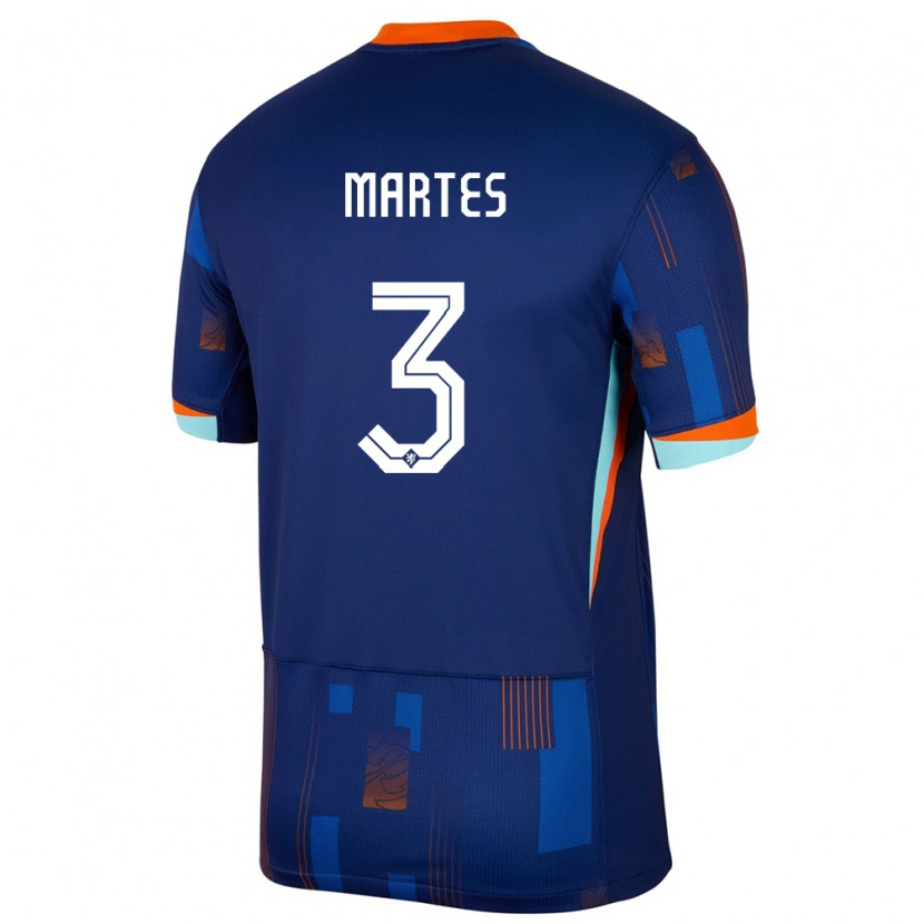 Danxen Kinder Niederlande Lushendry Martes #3 Blau Auswärtstrikot Trikot 24-26 T-Shirt Schweiz