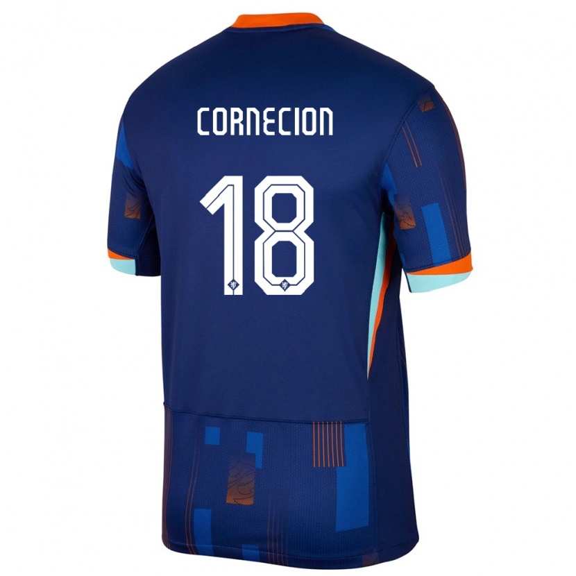 Danxen Kinder Niederlande Shuryjano Cornecion #18 Blau Auswärtstrikot Trikot 24-26 T-Shirt Schweiz