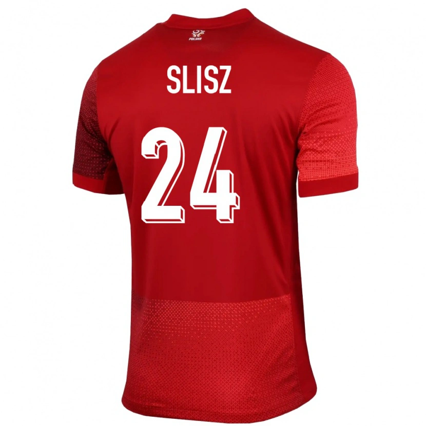 Danxen Kinder Polen Bartosz Slisz #24 Rot Auswärtstrikot Trikot 24-26 T-Shirt Schweiz