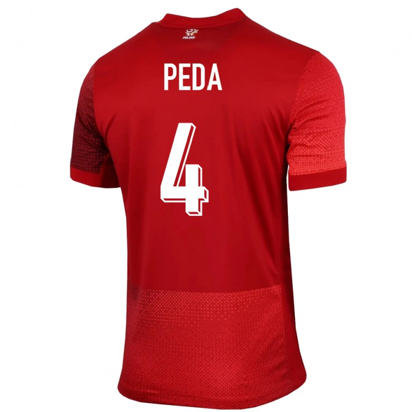 Danxen Kinder Polen Patryk Peda #4 Rot Auswärtstrikot Trikot 24-26 T-Shirt Schweiz