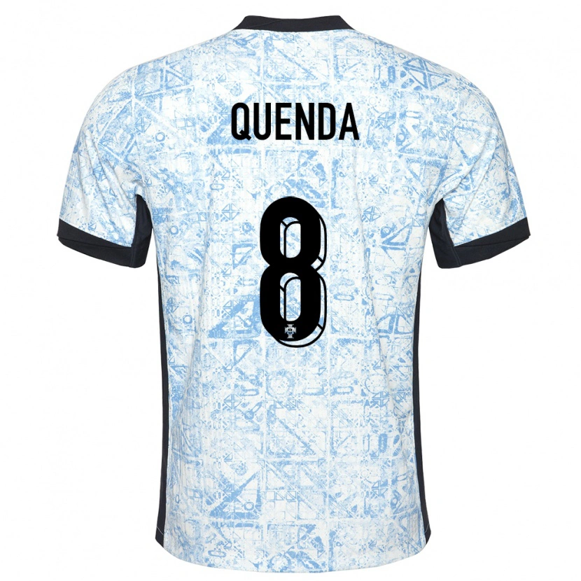 Danxen Kinder Portugal Geovany Quenda #8 Cremeblau Auswärtstrikot Trikot 24-26 T-Shirt Schweiz