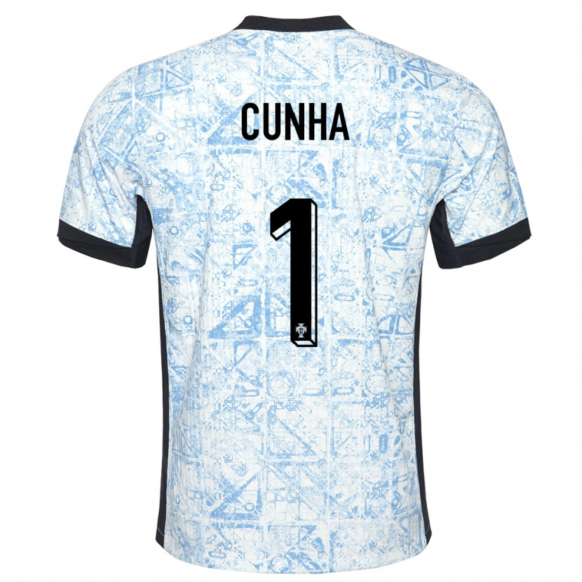 Danxen Kinder Portugal Romário Cunha #1 Cremeblau Auswärtstrikot Trikot 24-26 T-Shirt Schweiz