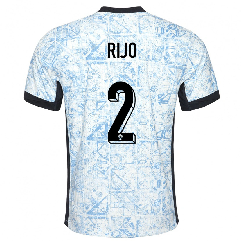 Danxen Kinder Portugal João Rijo #2 Cremeblau Auswärtstrikot Trikot 24-26 T-Shirt Schweiz