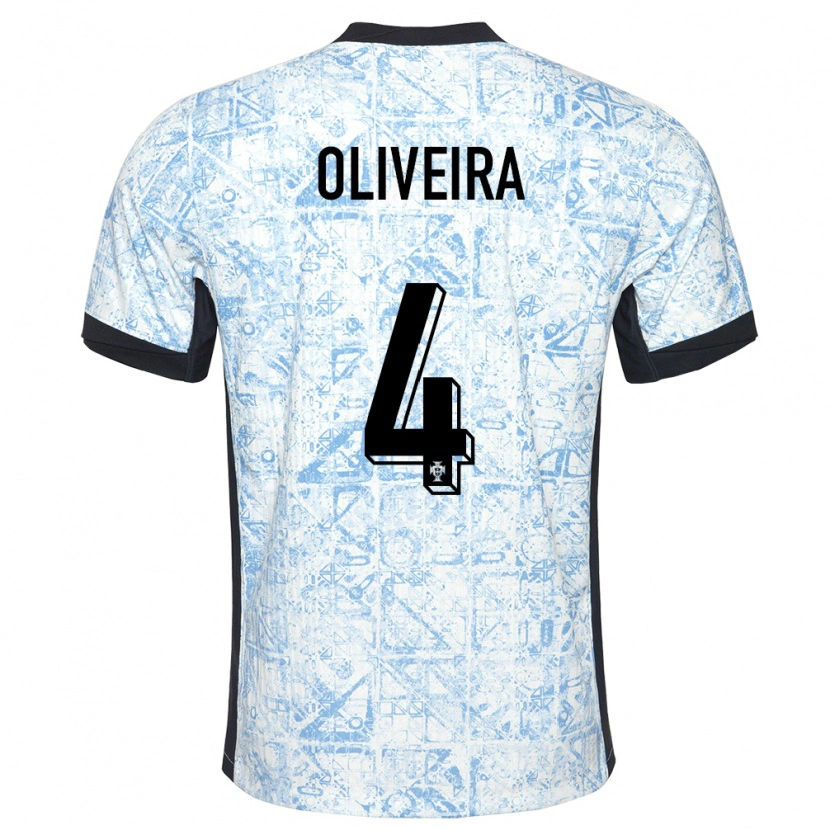 Danxen Kinder Portugal Gonçalo Oliveira #4 Cremeblau Auswärtstrikot Trikot 24-26 T-Shirt Schweiz