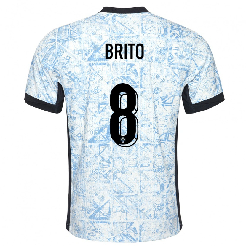 Danxen Kinder Portugal João Brito #8 Cremeblau Auswärtstrikot Trikot 24-26 T-Shirt Schweiz