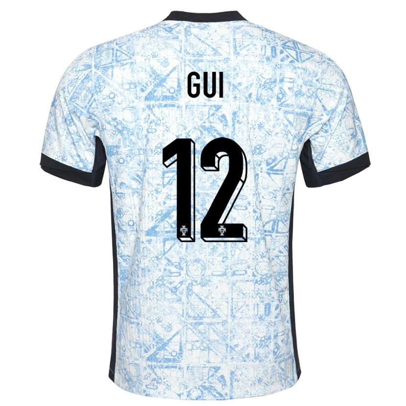 Danxen Kinder Portugal Gui #12 Cremeblau Auswärtstrikot Trikot 24-26 T-Shirt Schweiz