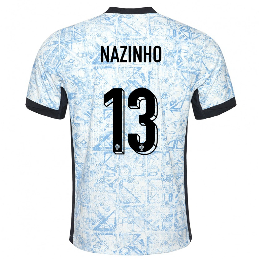 Danxen Kinder Portugal Nazinho #13 Cremeblau Auswärtstrikot Trikot 24-26 T-Shirt Schweiz