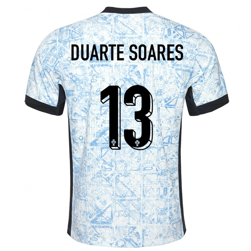 Danxen Kinder Portugal Duarte Soares #13 Cremeblau Auswärtstrikot Trikot 24-26 T-Shirt Schweiz