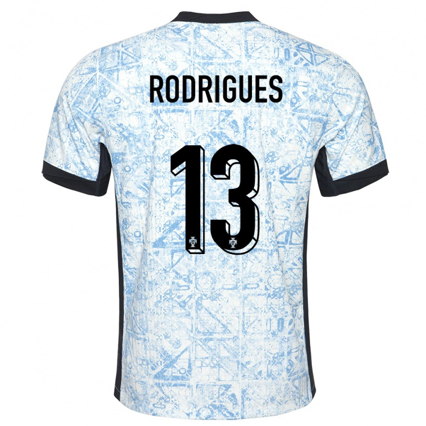 Danxen Kinder Portugal Paulo Rodrigues #13 Cremeblau Auswärtstrikot Trikot 24-26 T-Shirt Schweiz