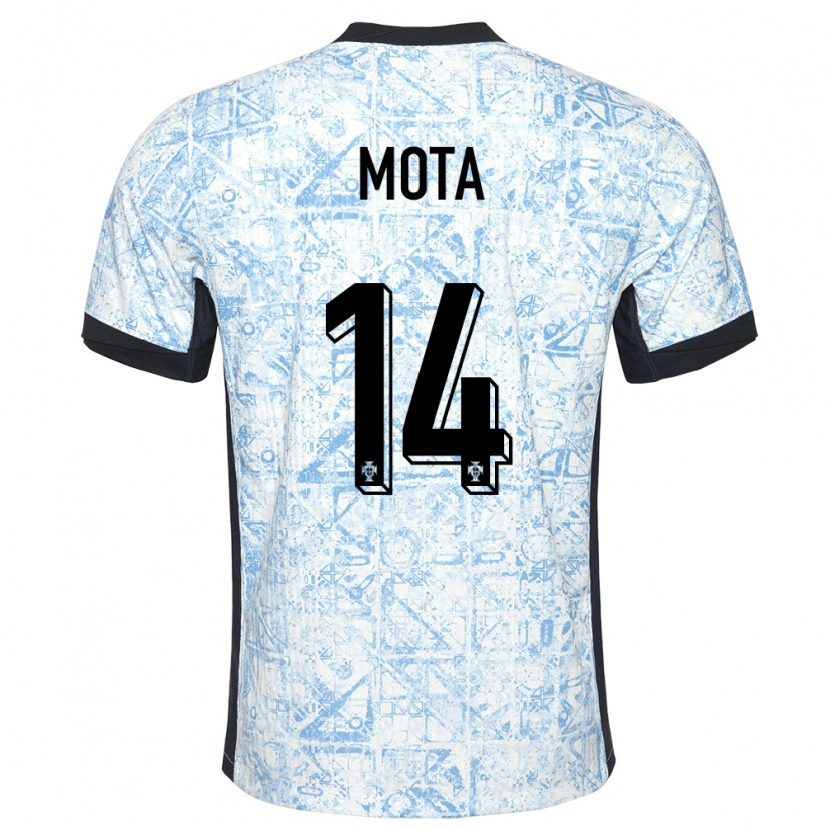 Danxen Kinder Portugal Edgar Mota #14 Cremeblau Auswärtstrikot Trikot 24-26 T-Shirt Schweiz