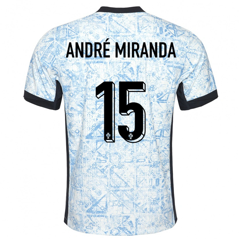 Danxen Kinder Portugal André Miranda #15 Cremeblau Auswärtstrikot Trikot 24-26 T-Shirt Schweiz