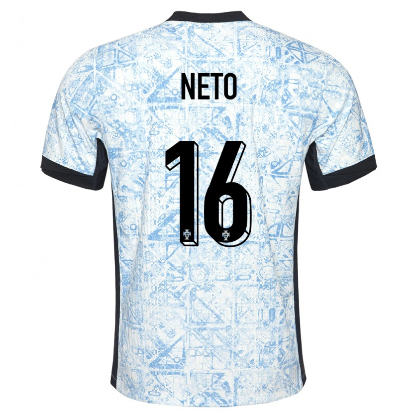 Danxen Kinder Portugal Martim Neto #16 Cremeblau Auswärtstrikot Trikot 24-26 T-Shirt Schweiz