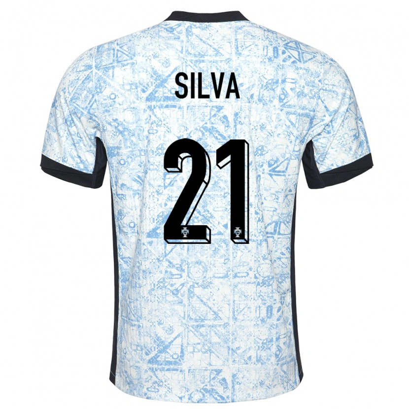 Danxen Kinder Portugal Gabriel Silva #21 Cremeblau Auswärtstrikot Trikot 24-26 T-Shirt Schweiz