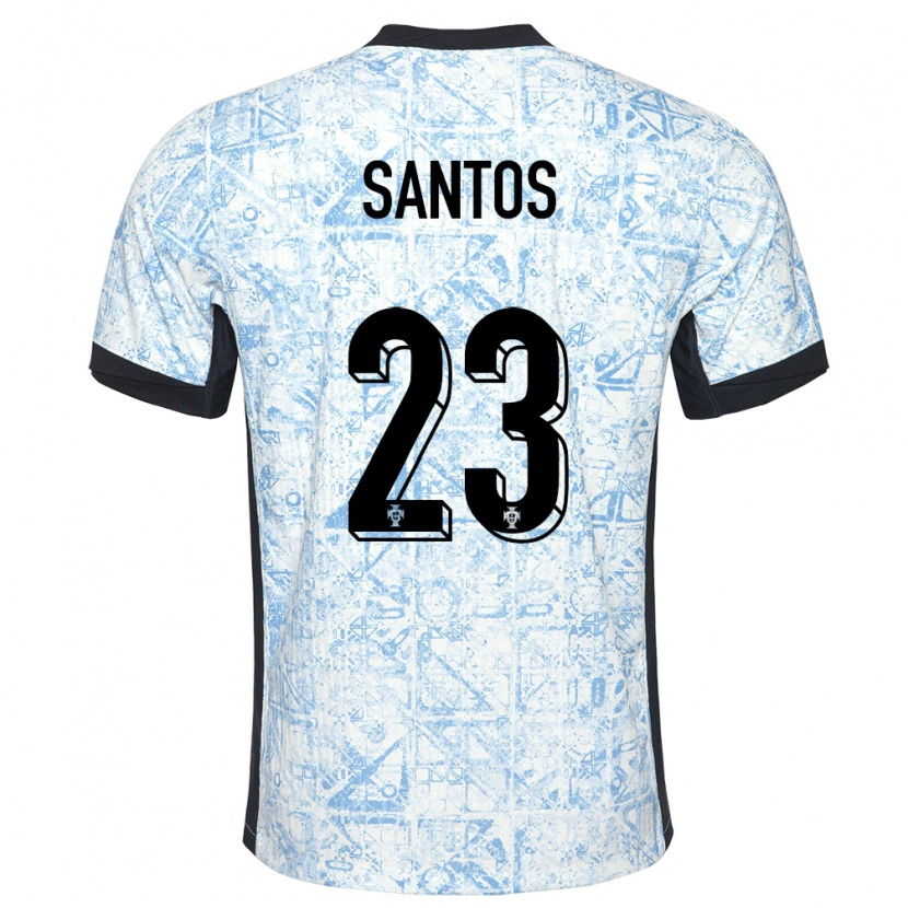 Danxen Kinder Portugal Leandro Santos #23 Cremeblau Auswärtstrikot Trikot 24-26 T-Shirt Schweiz
