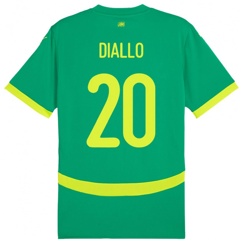 Danxen Kinder Senegal Habib Diallo #20 Grün Auswärtstrikot Trikot 24-26 T-Shirt Schweiz
