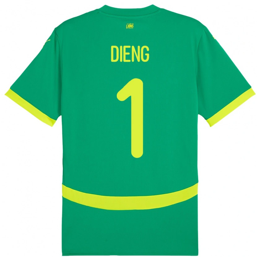 Danxen Kinder Senegal Timothy Dieng #1 Grün Auswärtstrikot Trikot 24-26 T-Shirt Schweiz