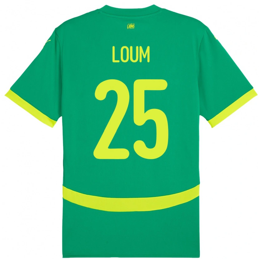 Danxen Kinder Senegal Mamadou Loum #25 Grün Auswärtstrikot Trikot 24-26 T-Shirt Schweiz