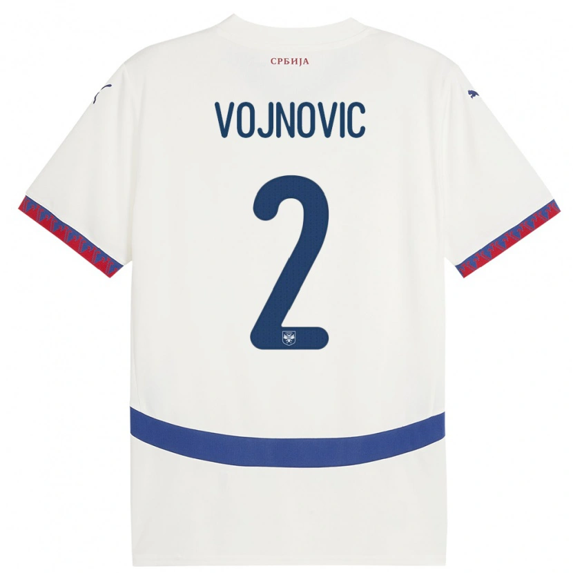 Danxen Kinder Serbien Jovan Vojnovic #2 Weiß Auswärtstrikot Trikot 24-26 T-Shirt Schweiz