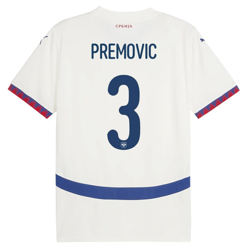 Danxen Kinder Serbien Relja Premovic #3 Weiß Auswärtstrikot Trikot 24-26 T-Shirt Schweiz
