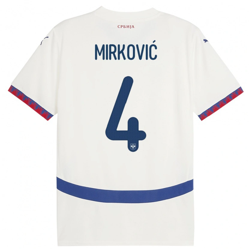 Danxen Kinder Serbien Nemanja Mirković #4 Weiß Auswärtstrikot Trikot 24-26 T-Shirt Schweiz