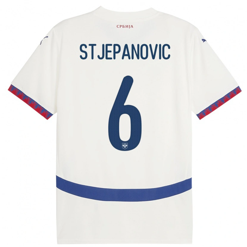 Danxen Kinder Serbien Mateja Stjepanovic #6 Weiß Auswärtstrikot Trikot 24-26 T-Shirt Schweiz