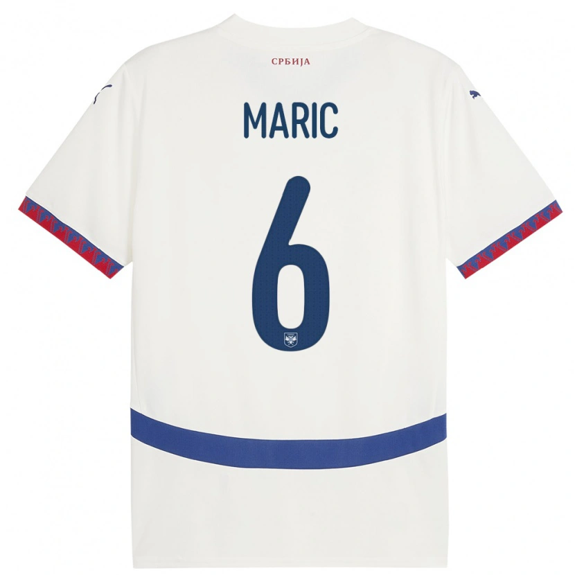 Danxen Kinder Serbien Andrew Maric #6 Weiß Auswärtstrikot Trikot 24-26 T-Shirt Schweiz