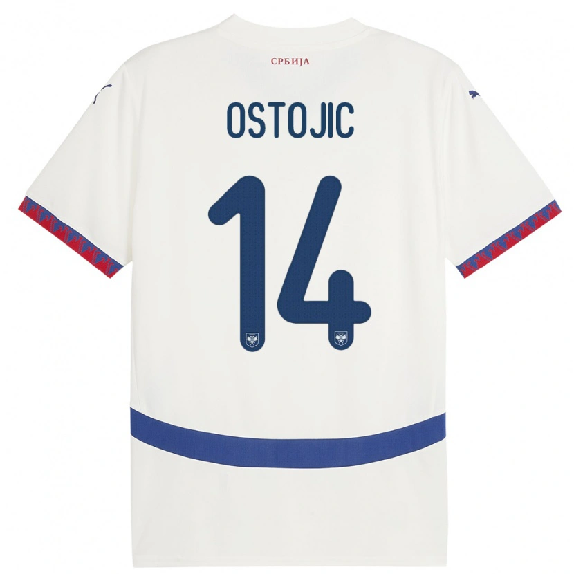 Danxen Kinder Serbien Jovan Ostojic #14 Weiß Auswärtstrikot Trikot 24-26 T-Shirt Schweiz