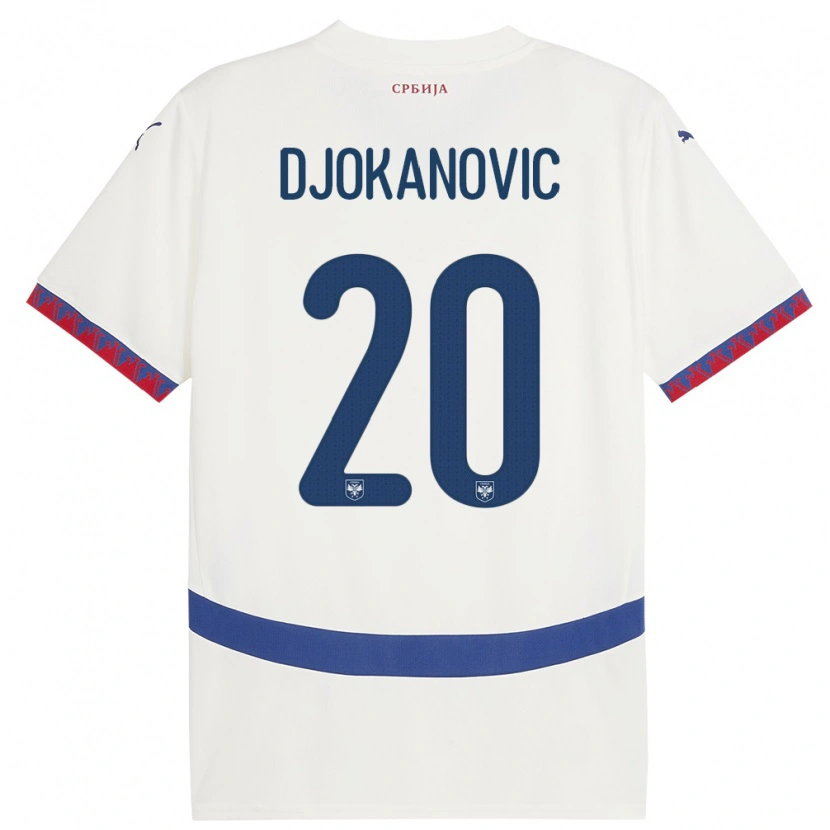 Danxen Kinder Serbien Damjan Djokanovic #20 Weiß Auswärtstrikot Trikot 24-26 T-Shirt Schweiz
