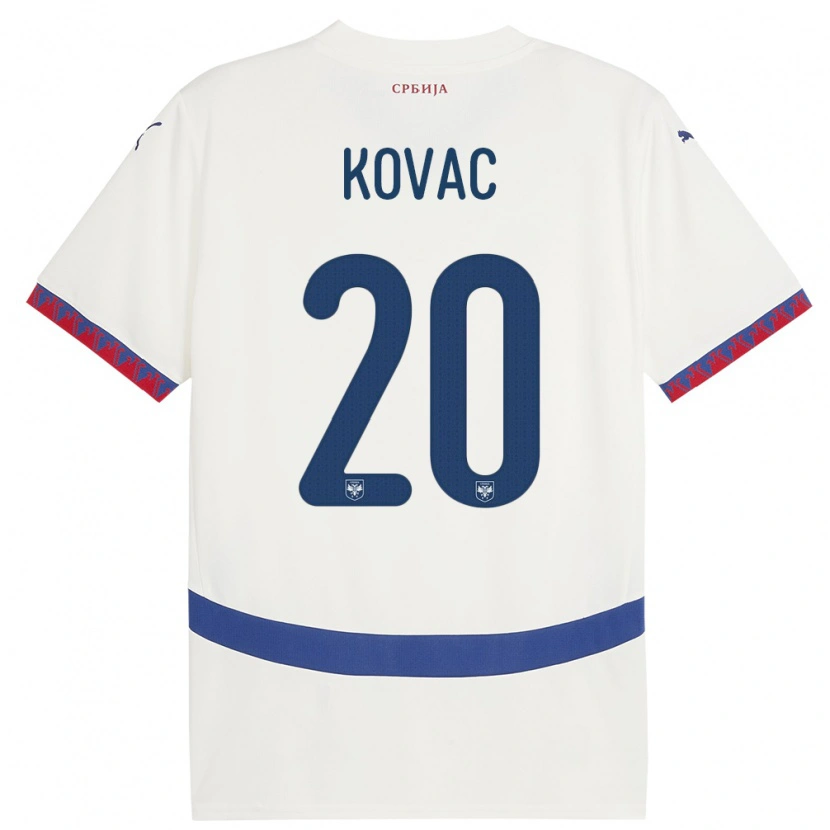 Danxen Kinder Serbien Danilo Kovac #20 Weiß Auswärtstrikot Trikot 24-26 T-Shirt Schweiz
