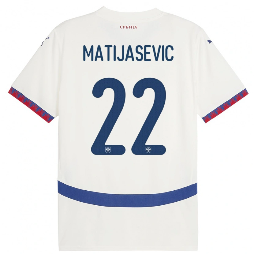 Danxen Kinder Serbien Filip Matijasevic #22 Weiß Auswärtstrikot Trikot 24-26 T-Shirt Schweiz